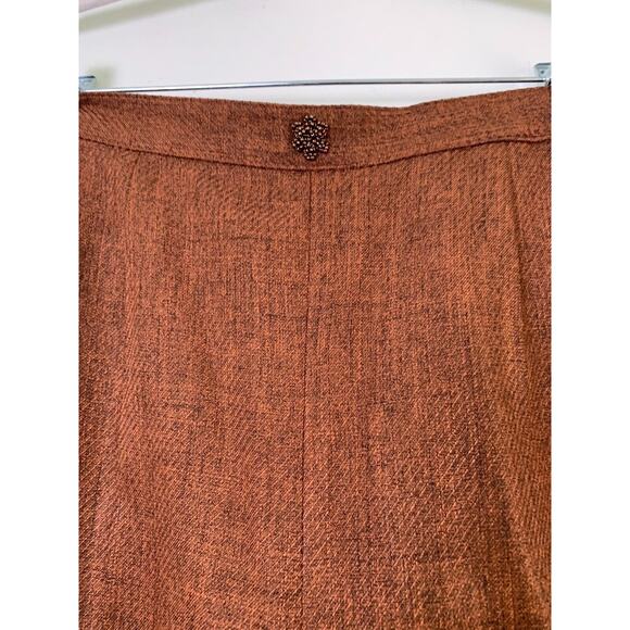 JOHN MEYER BROWN LONG LINE PANT SUIT BEADED EMBROIDERED SIZE 10 - Picture 6 of 16